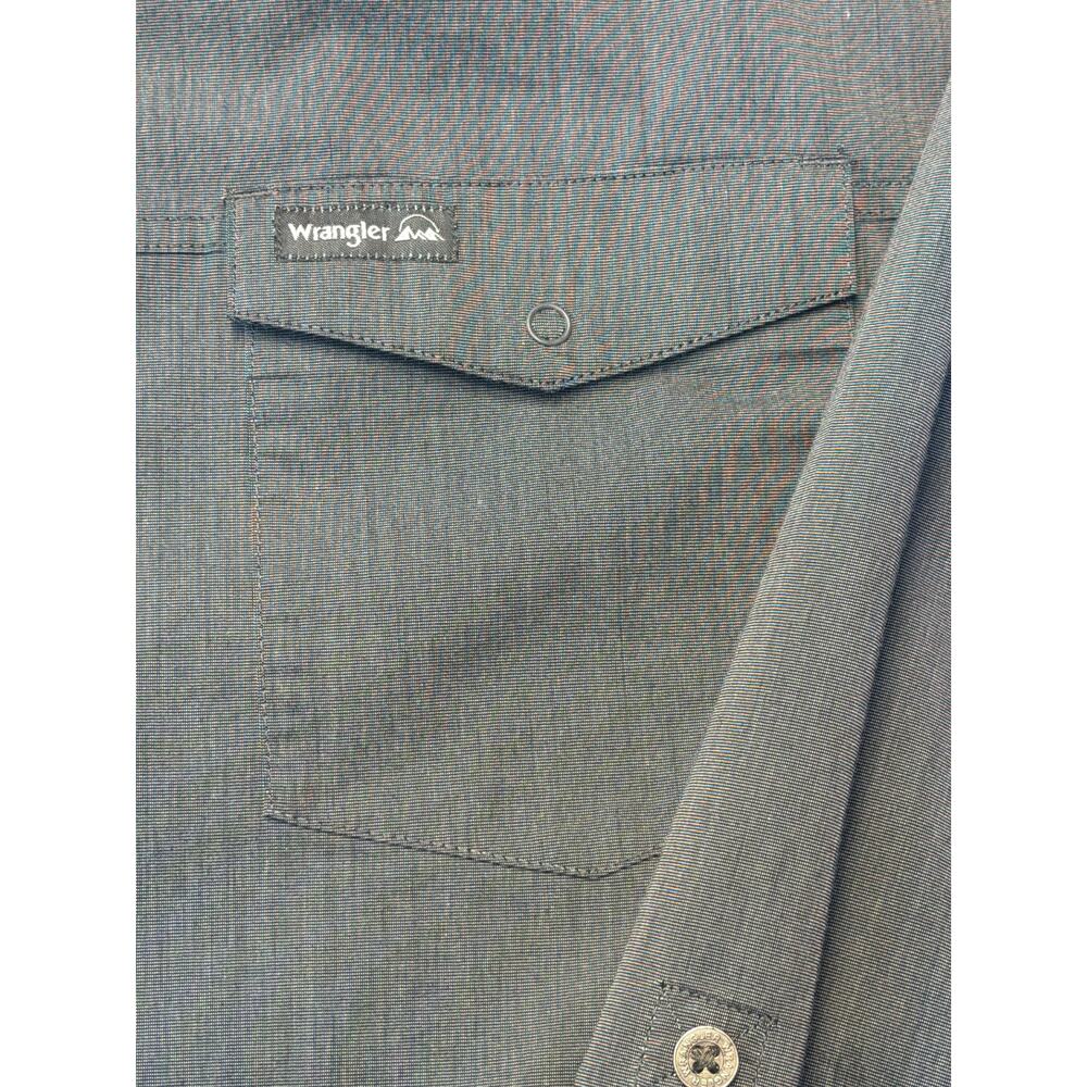 Wrangler Outdoor Regular Fit Men's Long Sleeve Gray 2XL Hiking Work Snap Button - Picture 2 of 9
